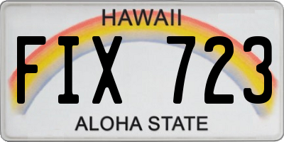 HI license plate FIX723