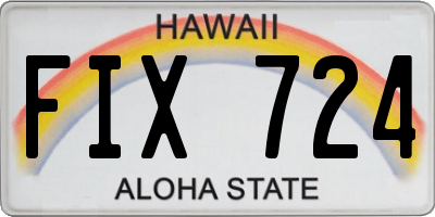 HI license plate FIX724