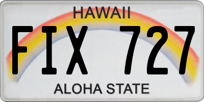 HI license plate FIX727