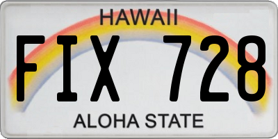 HI license plate FIX728