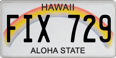 HI license plate FIX729