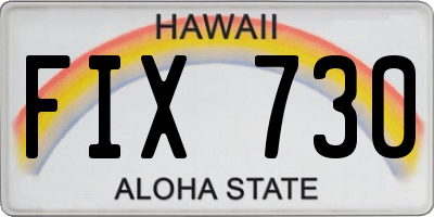 HI license plate FIX730