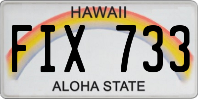 HI license plate FIX733