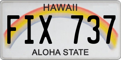HI license plate FIX737