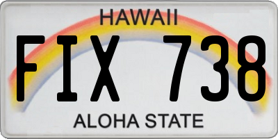 HI license plate FIX738