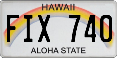 HI license plate FIX740