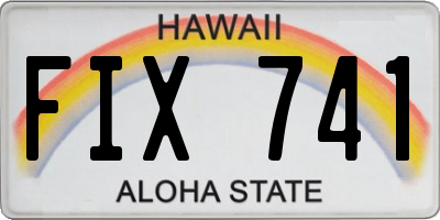 HI license plate FIX741
