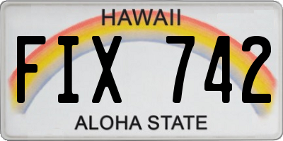 HI license plate FIX742