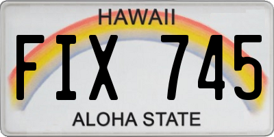 HI license plate FIX745