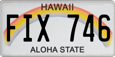 HI license plate FIX746