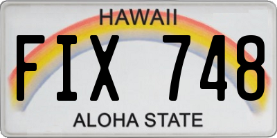 HI license plate FIX748