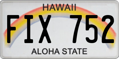 HI license plate FIX752