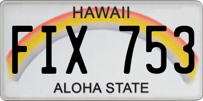 HI license plate FIX753