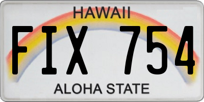 HI license plate FIX754