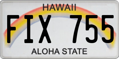 HI license plate FIX755