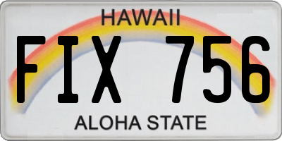 HI license plate FIX756