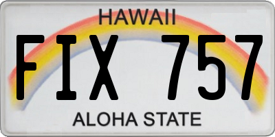 HI license plate FIX757
