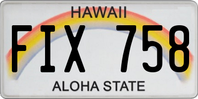 HI license plate FIX758