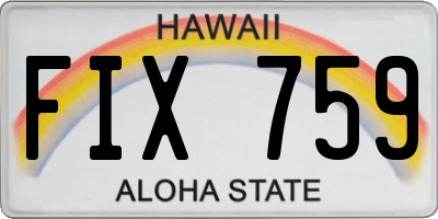 HI license plate FIX759