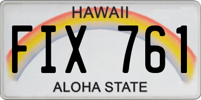 HI license plate FIX761