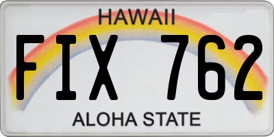 HI license plate FIX762