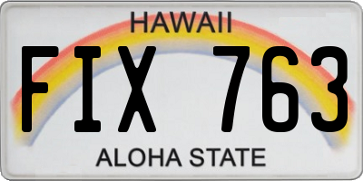 HI license plate FIX763