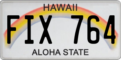 HI license plate FIX764