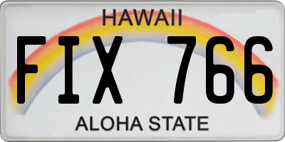 HI license plate FIX766