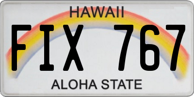 HI license plate FIX767