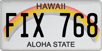 HI license plate FIX768