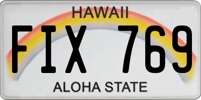 HI license plate FIX769