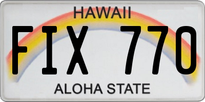 HI license plate FIX770
