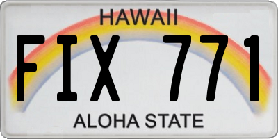 HI license plate FIX771