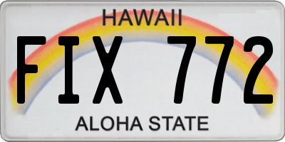 HI license plate FIX772