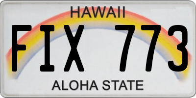 HI license plate FIX773