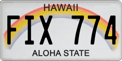 HI license plate FIX774