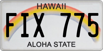 HI license plate FIX775