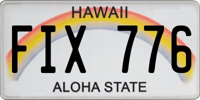 HI license plate FIX776