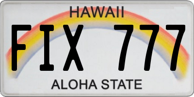 HI license plate FIX777