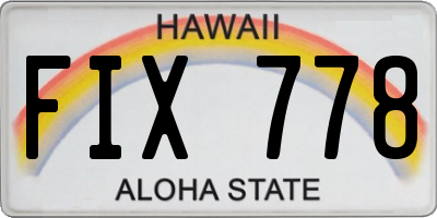 HI license plate FIX778