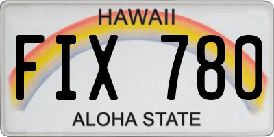 HI license plate FIX780