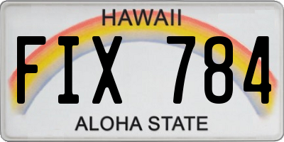 HI license plate FIX784