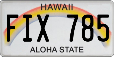 HI license plate FIX785