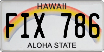 HI license plate FIX786