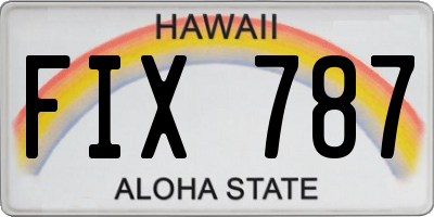 HI license plate FIX787