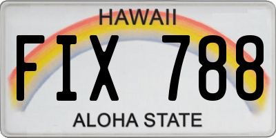 HI license plate FIX788