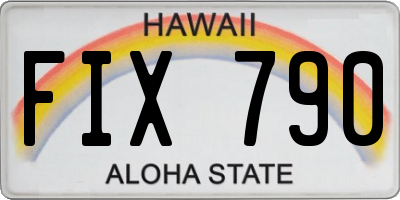 HI license plate FIX790