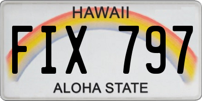 HI license plate FIX797