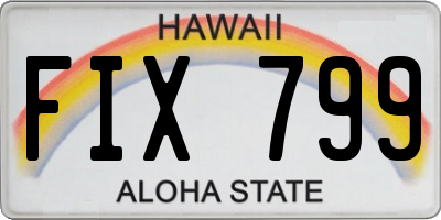 HI license plate FIX799