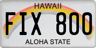 HI license plate FIX800